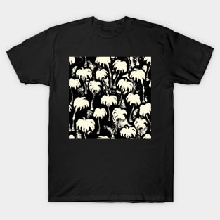 Black and White Aloha Palm Trees T-Shirt